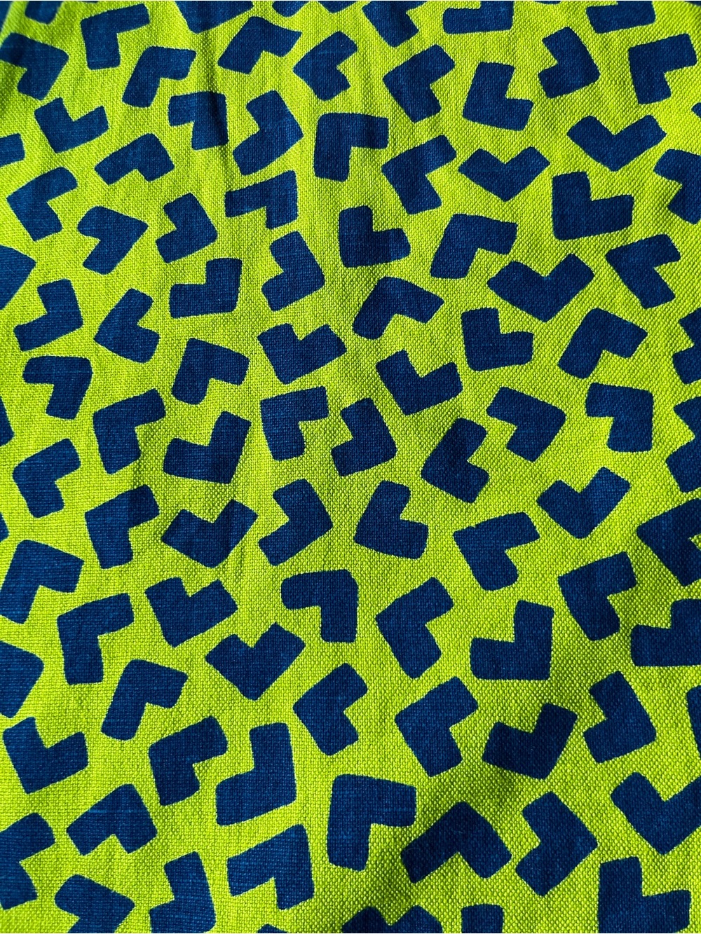 Gudrun Sjoden Lime Green and Navy Button-Down Shirt Swedish Linen Colorful Fun - Picture 4 of 6